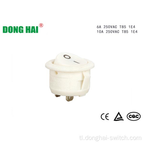 White Round Rocker Switch Para sa Home Appliance